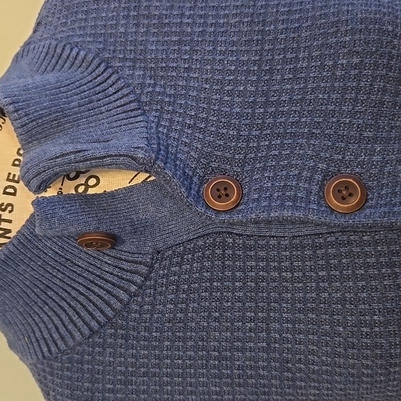 Blue 1/4 Button Sweater - Picture 8 of 8